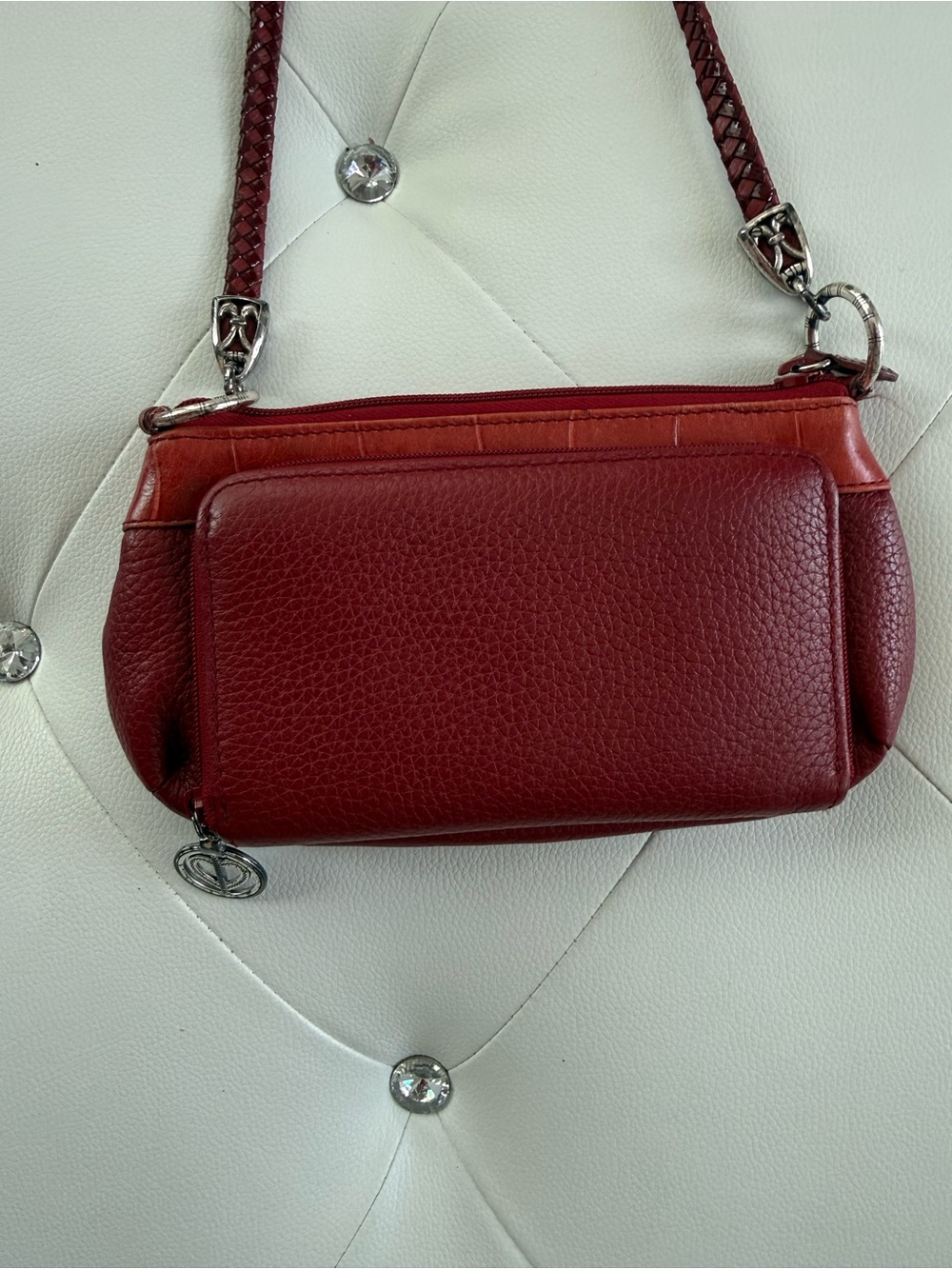 Brighton Red Leather Crossbody Bag - Picture 3 of 13